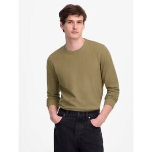 Madewell Heavyweight Slub Cotton Long Sleeve Tee Faded Fatigue Green Small NWT